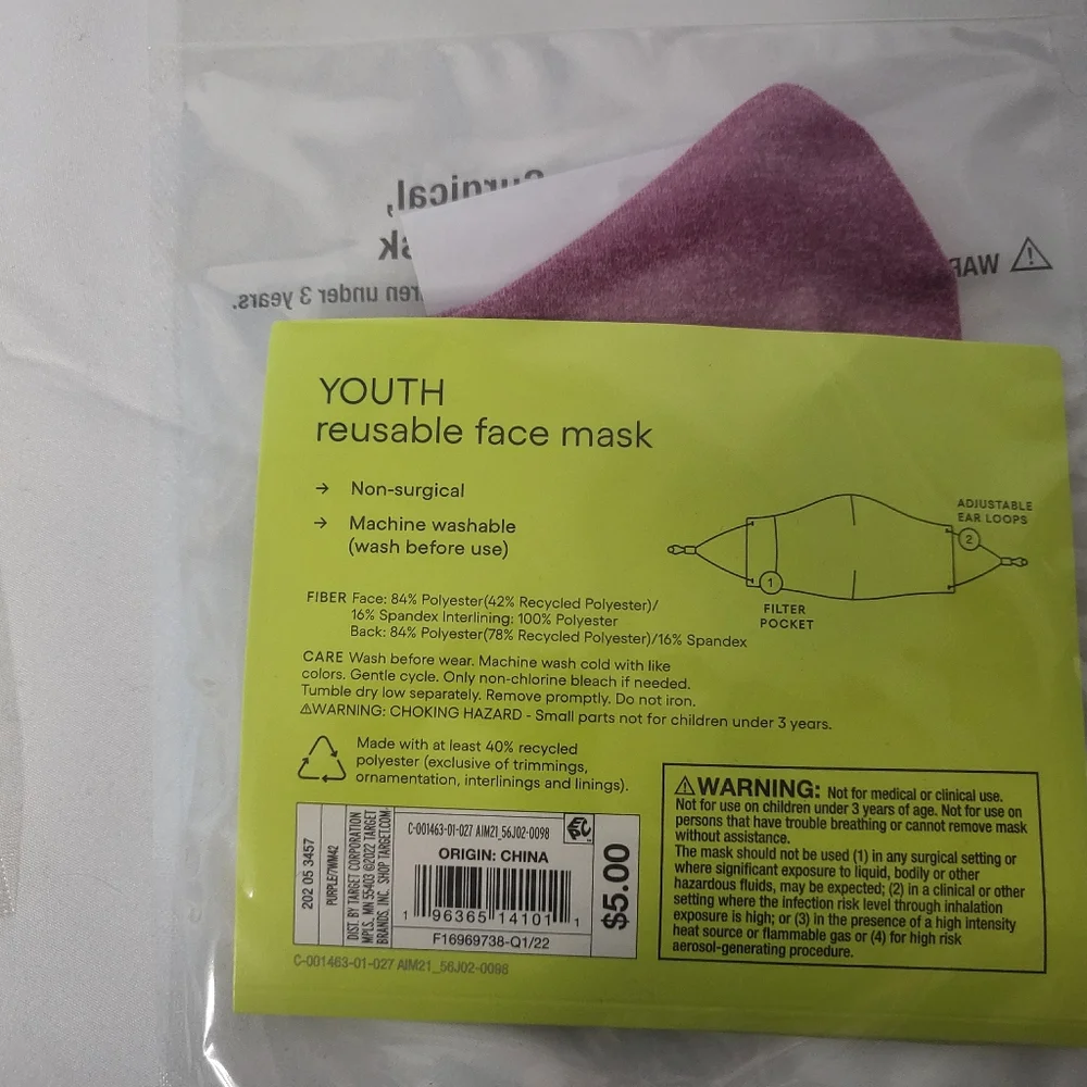 2- single pack face masks